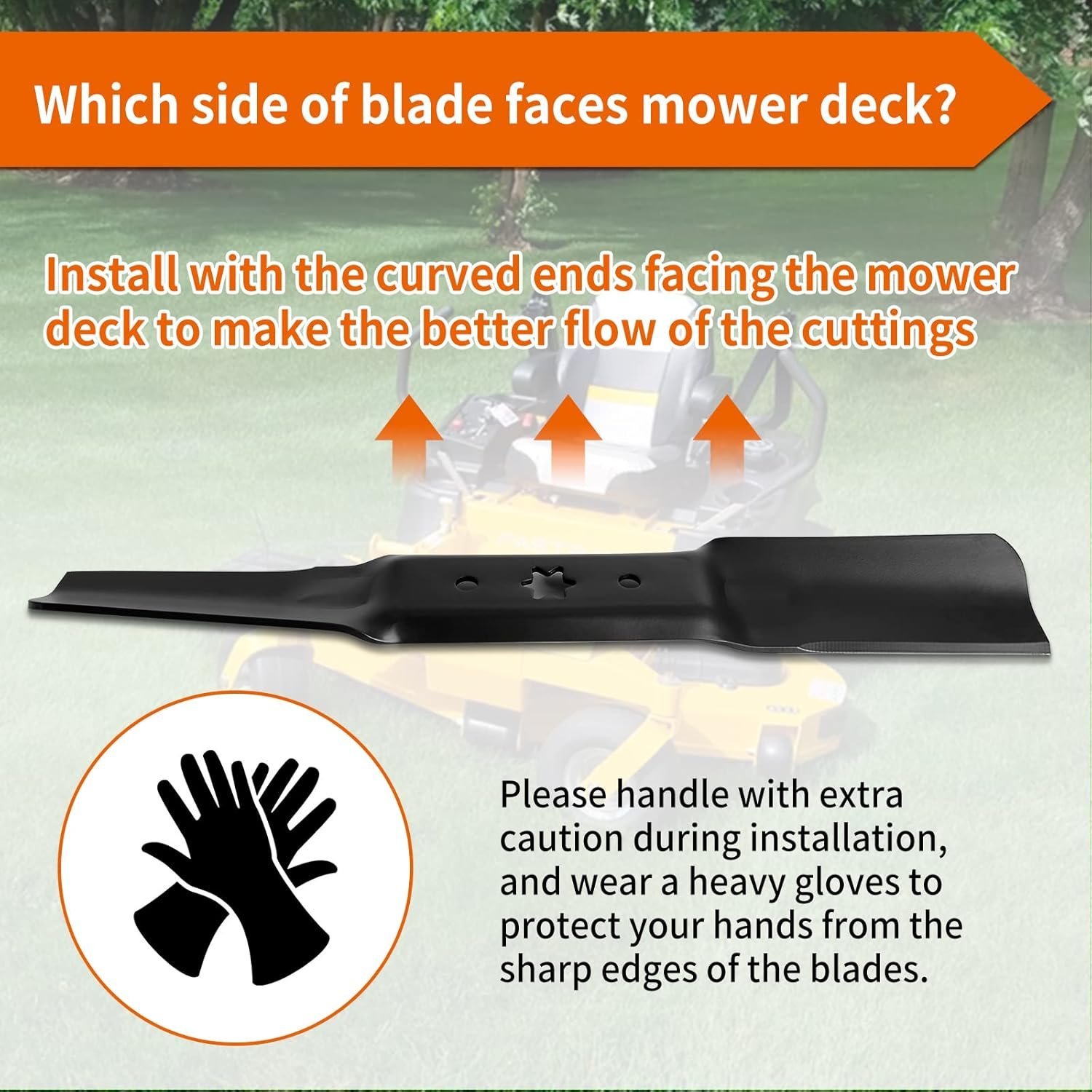 942-05056A Mower Blades Fit for Zero Turn 54" Deck - 742-05056 Medium Lift Blade Compatible with Cub Cad et RZT-L54 XT1 XT2, Troy-Bilt Lawn Tractor, Craftsman 247 Riding Mower - Image 5