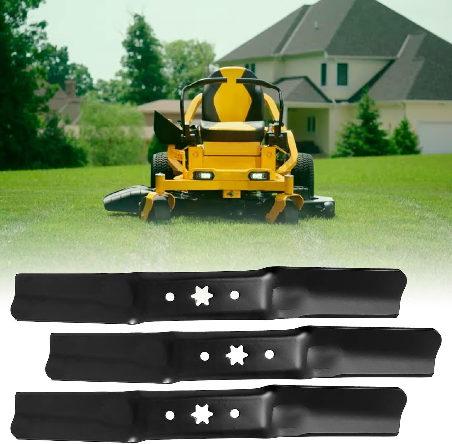 942-05056A Mower Blades Fit for Zero Turn 54" Deck - 742-05056 Medium Lift Blade Compatible with Cub Cad et RZT-L54 XT1 XT2, Troy-Bilt Lawn Tractor, Craftsman 247 Riding Mower - Image 7
